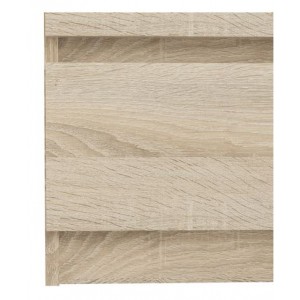 Table de chevet 2 tiroirs décor chêne clair texturé - rangement chambre - BENNY