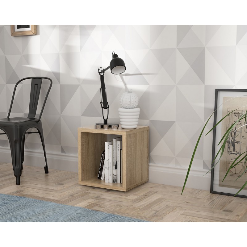 Etagère cube 1 casier décor chêne clair texturé - CLASSICO