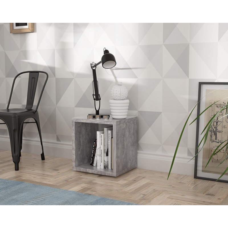 Etagère cube 1 casier décor béton gris - CLASSICO