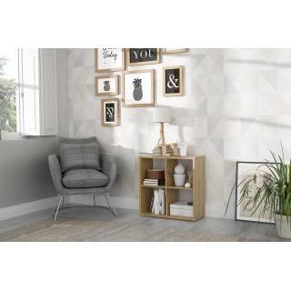 Etagère cube 4 casiers décor bois rustique texturé - CLASSICO
