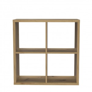 Etagère cube 4 casiers décor bois rustique texturé - CLASSICO