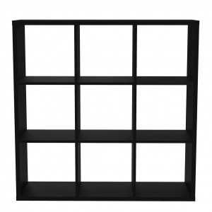 Etagère cube 9 casiers noir mat bibliothèque moderne - CLASSICO