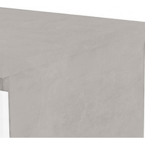 Grande commode 2x3 tiroirs blanc et décor béton gris clair - BENNY