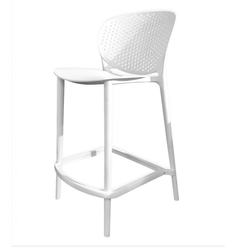 Tabouret de bar hauteur 67 cm polypropylène blanc - CARD