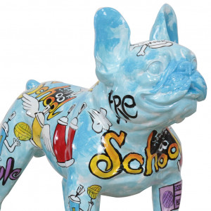 Statuette d'un chien en résine avec peinture multicolore - DOGGY BOOL