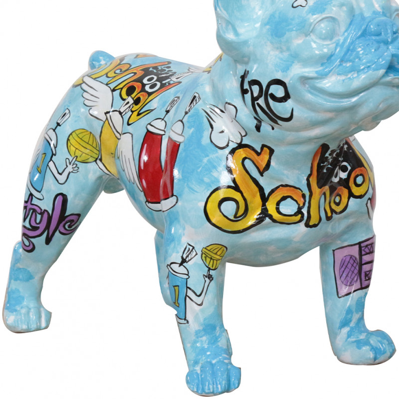 Statuette d'un chien en résine avec peinture multicolore - DOGGY BOOL