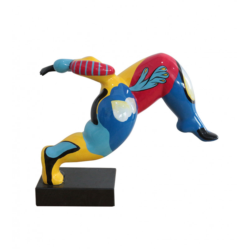 Statue femme avec motifs abstraits multicolores H41 cm - LADY DREAM