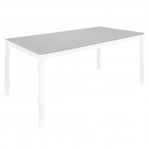 Table de jardin en métal et plateau en verre trempé gris - MANDY 2346