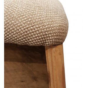 Tabouret trapèze oblique incliné assise souple bois - CHALET