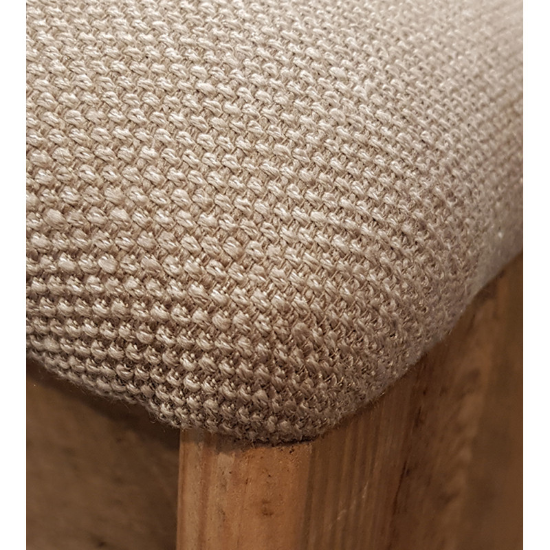 Tabouret trapèze oblique incliné assise souple bois - CHALET