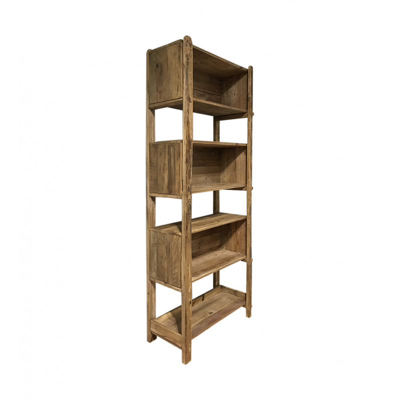 Etagère bibliothèque 200 cm 3 niches bois pin recyclé - CHALET