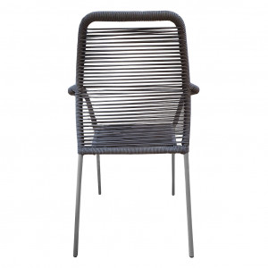 Lot de 2 chaises de jardin en acier et cordage gris - MALIA 8347