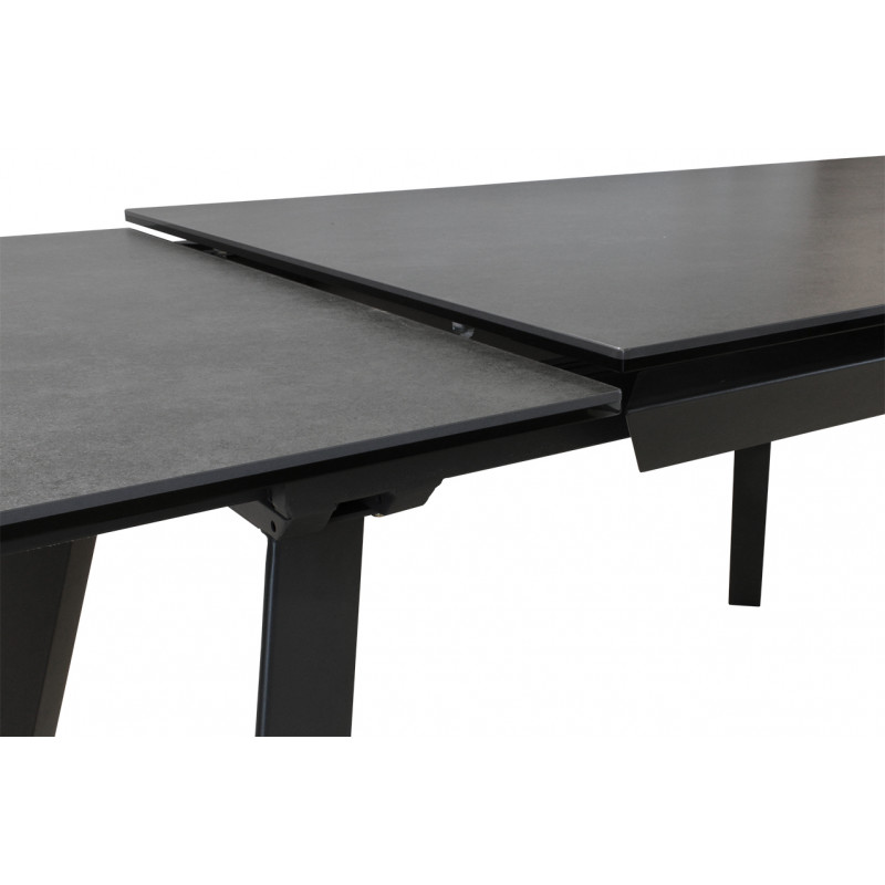 Table extensible 160 à 240 cm céramique gris pieds acier - DRAKKAR