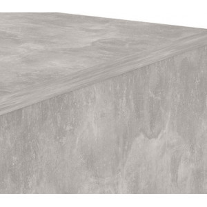 Table de chevet 2 tiroirs blanc et décor béton clair - rangement chambre - BENNY