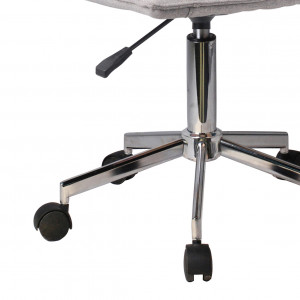 Fauteuil de bureau tissu gris matelassé sans accoudoir assise réglable avec roulettes et structure en métal - AGENCY