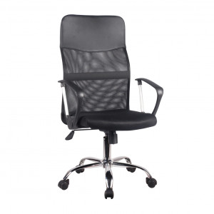 Fauteuil de bureau en mesh noir assise réglable dossier inclinable structure métal avec roulettes - SOFT