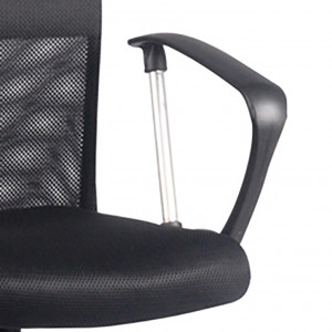 Fauteuil de bureau en mesh noir assise réglable dossier inclinable structure métal avec roulettes - SOFT