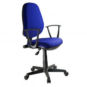Fauteuil de bureau en mesh bleu assise réglable dossier inclinable avec roulettes et accoudoirs - DESK