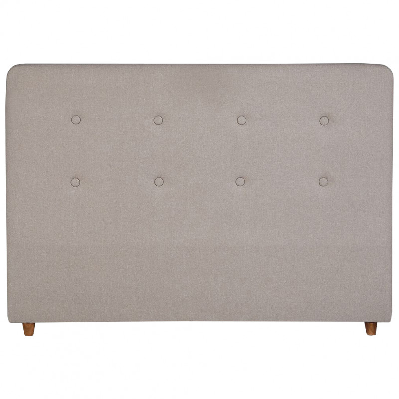 Tête de lit en bois revêtement en tissu gris pour lit 140 x 200 cm - POLI 7307