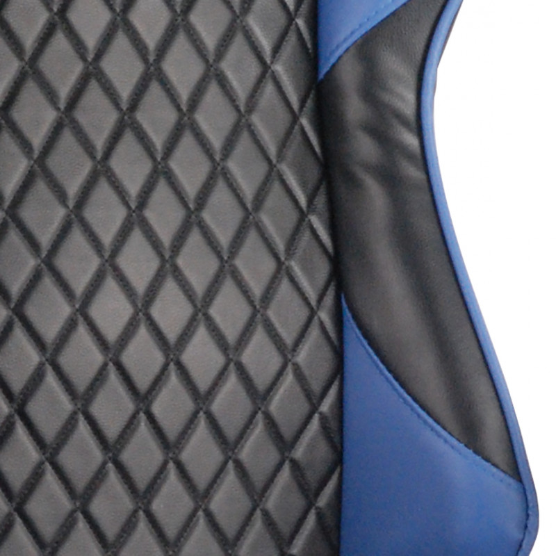 Fauteuil de bureau gaming simili noir et bleu appui-tête accoudoirs réglables dossier inclinable - GAME OVER