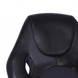 Fauteuil gaming en mesh et simili noir assise réglable dossier inclinable accoudoirs rembourrés roulettes en plastique - GLITCH