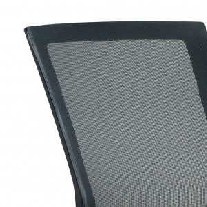Fauteuil de bureau en mesh noir dossier souple inclinable assise réglable structure en métal chromé avec roulettes - SKILL