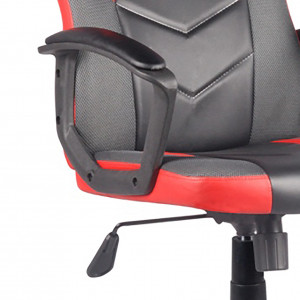 Fauteuil gaming simili noir et rouge et mesh gris avec appui-tête assise réglable dossier inclinable - ALPHA