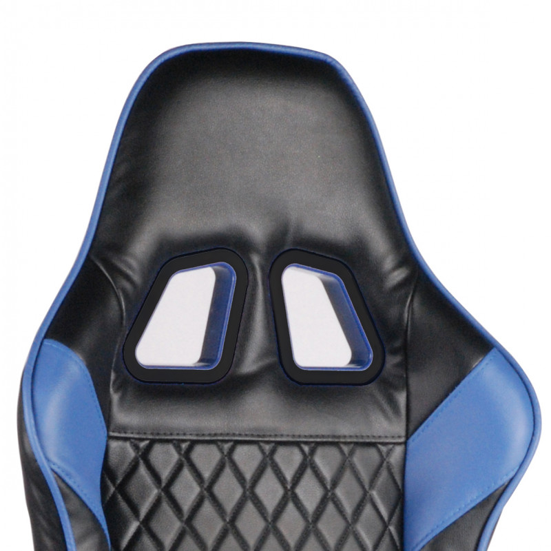 Fauteuil de bureau gaming noir et bleu dossier inclinable - GAME OVER