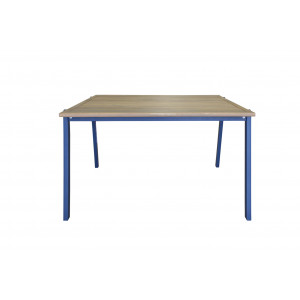 Petite table de jardin pour enfant en bois d'acacia  et pieds inclinés bleu - CHARLOTTE 3422