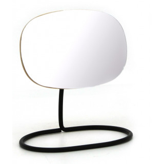 Lot de 2 miroirs pivotants et détachables en bois et métal noir - ZOOM