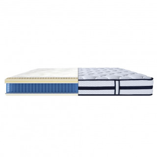 Matelas mi-ferme avec ressorts ensachés et coton bio 180 x 200 cm - MATHIS