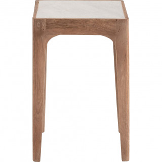 Table d'appoint carré plateau en marbre et piètement manguier - MANGO 8169