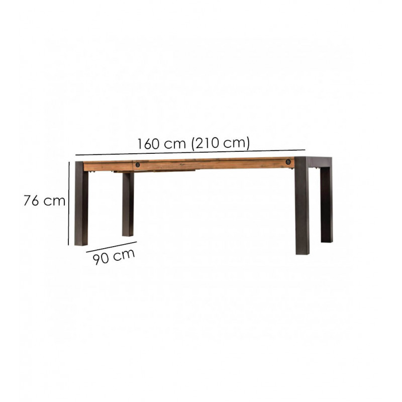 Table repas extensible en acacia – WORKSHOP