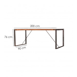 Table fixe bois & acacia 200 x 90 – WORKSHOP