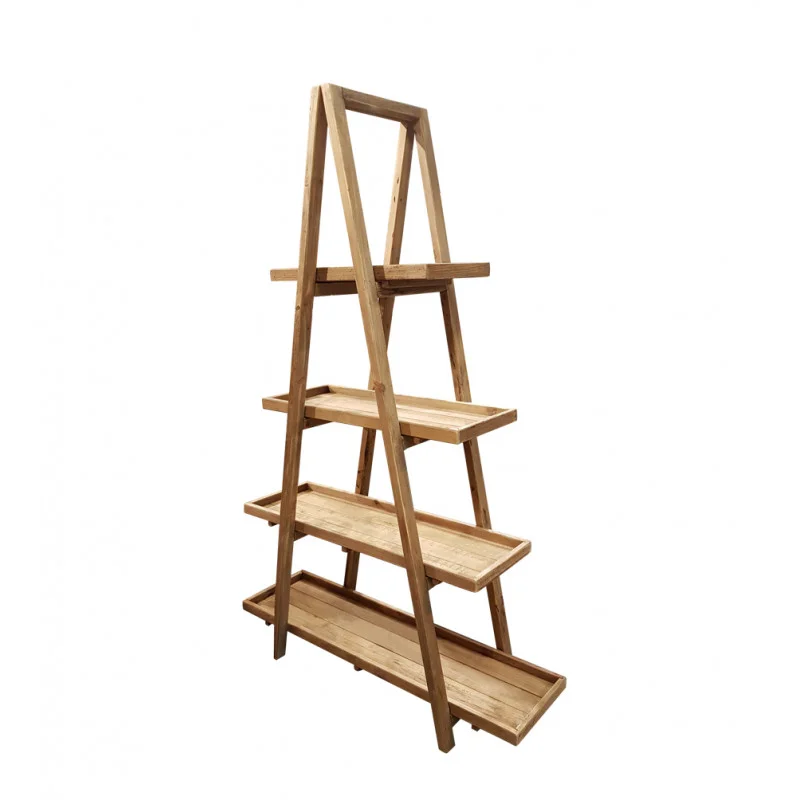Etagères pyramide bois 4 niveaux pin recyclé - CHALET
