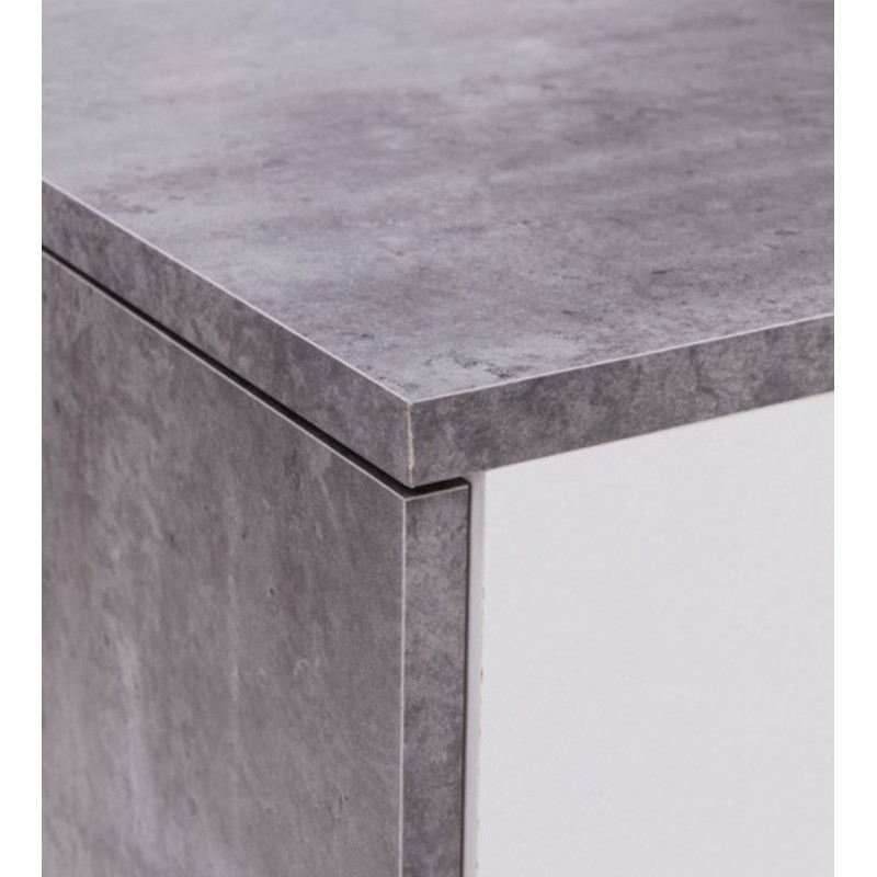 Armoire à chaussures 2 portes 5 tablettes bois blanc décor béton - contemporain - AMELIE