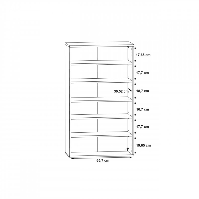 Armoire à chaussures 2 portes 5 tablettes bois blanc décor béton - contemporain - AMELIE