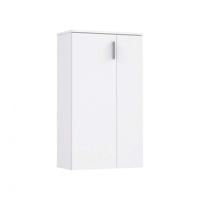 Armoire à chaussures 2 portes 5 tablettes bois blanc - contemporain - AMELIE