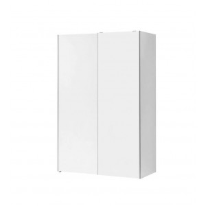 Armoire 2 portes coulissantes 6 tablettes bois décor blanc - moderne - MARSO