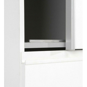 Armoire 2 portes coulissantes 3 tiroirs bois décor blanc longueur 170 cm - moderne - THOR