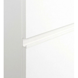 Armoire 2 portes coulissantes 3 tiroirs bois décor blanc longueur 170 cm - moderne - THOR