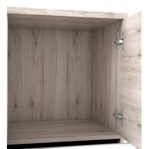 Commode 2 portes 4 tiroirs vieux bois chêne cendré blanc - DEST
