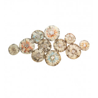 Décoration ronde murale 120x60 cm métal peint florale festive - EYRONA