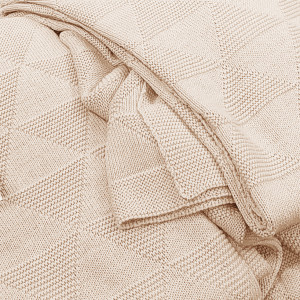 Plaid bébé tricot en coton beige rosé 100 x 150 cm - TRIXIE 6729