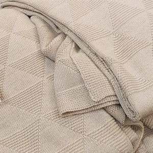 Plaid bébé tricot en coton beige 100 x 150 cm - TRIXIE 6880