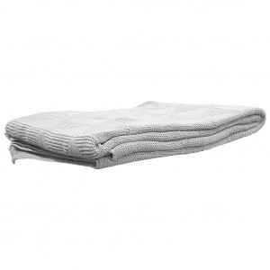 Plaid bébé tricot en coton gris clair 100 x 150 cm - TRIXIE 6767