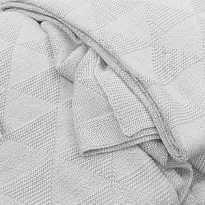 Plaid bébé tricot en coton gris clair 100 x 150 cm - TRIXIE 6767