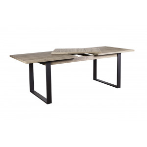 Table repas extensible bois métal noir L 180/240 cm - BROOKLYN