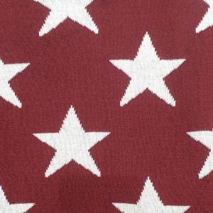 Plaid réversible coton rouge, motif étoiles 100 x 150 cm - EDITH 6705