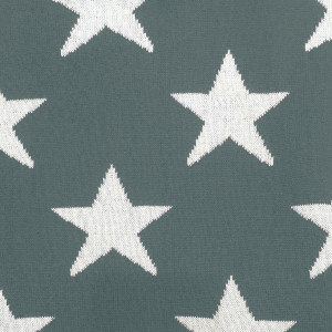 Plaid réversible coton vert, motif étoiles 100 x 150 cm - EDITH 6743